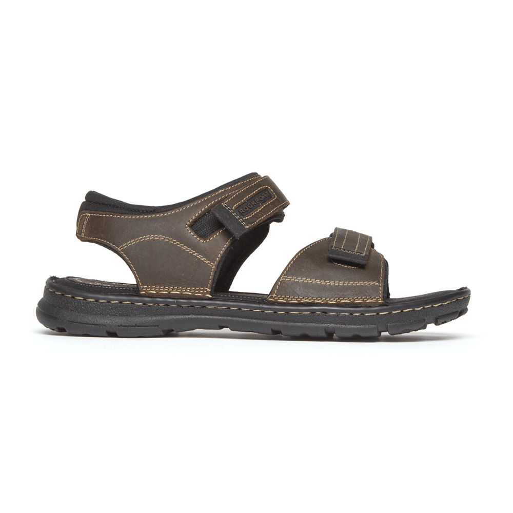 Sandalias Rockport Hombre Mexico - Darwyn Quarter Strap Marrom - GMBTV5342